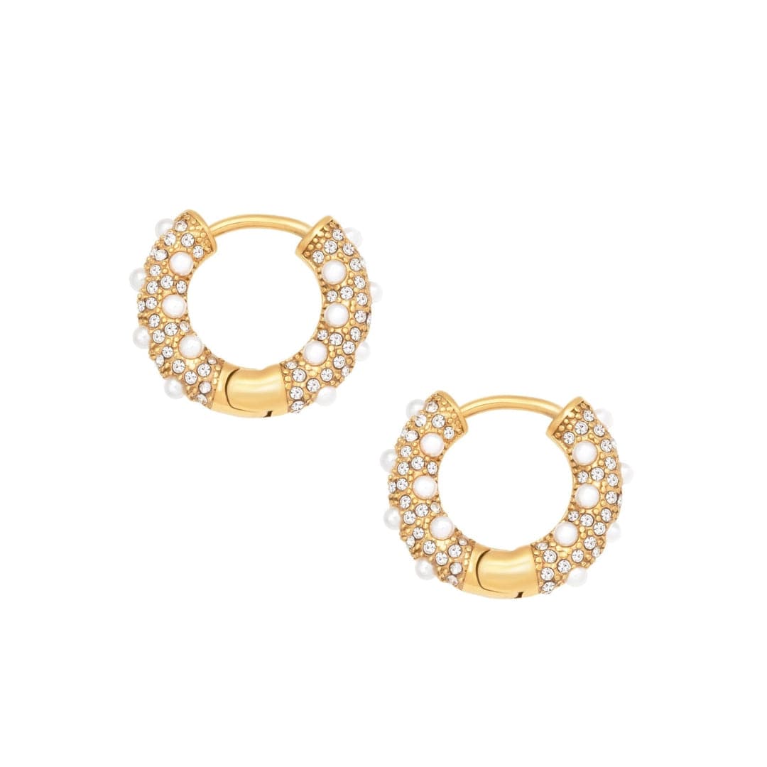 Image of Alice Pearl Hoop Earrings