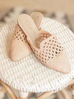 corra woven loafer mule