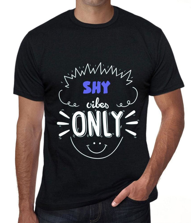 SHY, Vibes Only, Black, Men's Short Sleeve Round Neck T-shirt, gift t-shirt