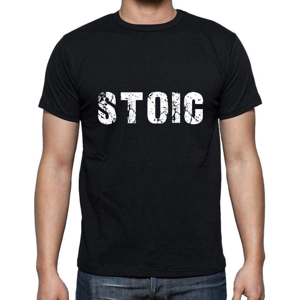 stoic Men's Short Sleeve Round Neck T-shirt , 5 letters Black , 00006 | affordable organic t-shirts beautiful designs