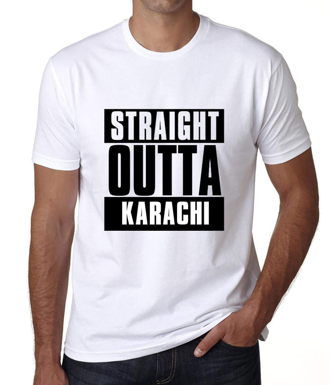 penge Civic Centralisere Straight Outta Karachi, Men's Short Sleeve Round Neck T-shirt 00027 White /  S | affordable organic t-shirts beautiful designs
