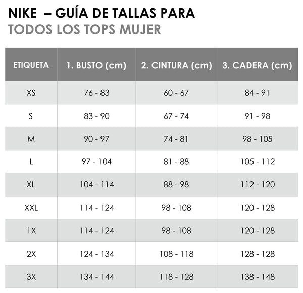 Mediar dramático Insatisfactorio Guía de Tallas Nike Mujer – RepublicaBlanca.com