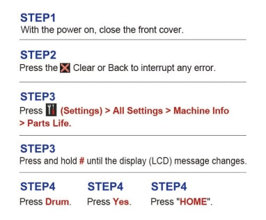 How do you reset a drum counter on Brother HL-L2380DW printer?