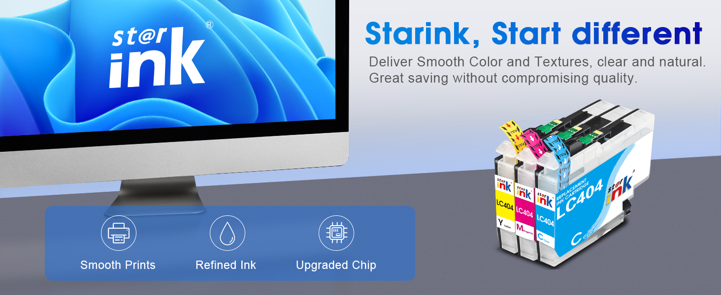 Starink Compatible Brother LC404 Ink Refill 3 Packs(C/M/Y) Set Of 3
