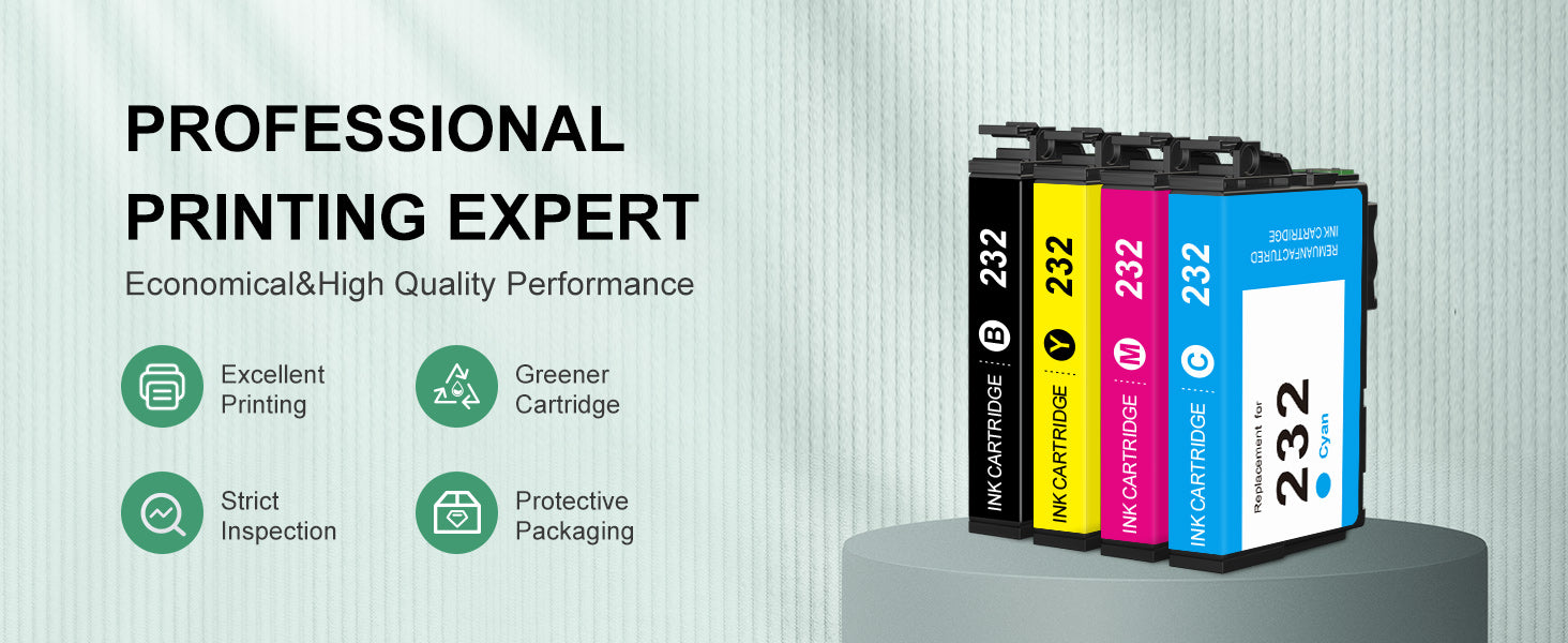 ZIPRINT Brand Remanufactured Epson 232XL Ink Cartridges is Economical & High Quality Performance.