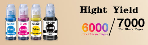 gi-290 ink yield page 6000 per color 7000 per black