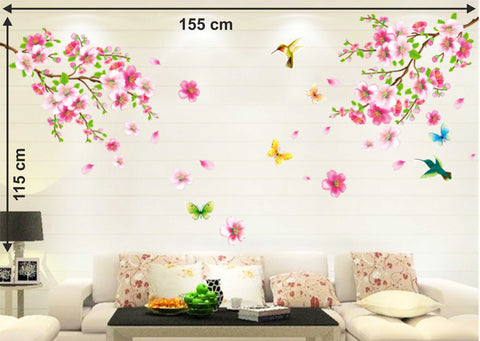 Flowers TV Background Branch LED LCD Living Area Decoration PVC Vinyl - Wall  Stickers/Wall Decals – DecalsDesignIndia
