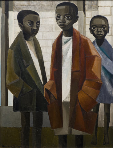 Marianne Podlashuc. Three Boys. 1960. Oil on board. Collection: Rupert Art Foundation, Stellenbosch