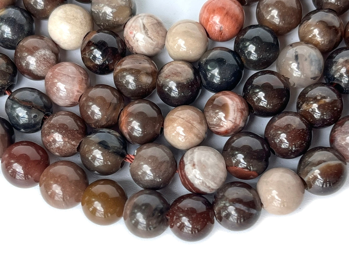 Matte Petrified Wood Big Bead Bracelet - 18mm-Wholesale