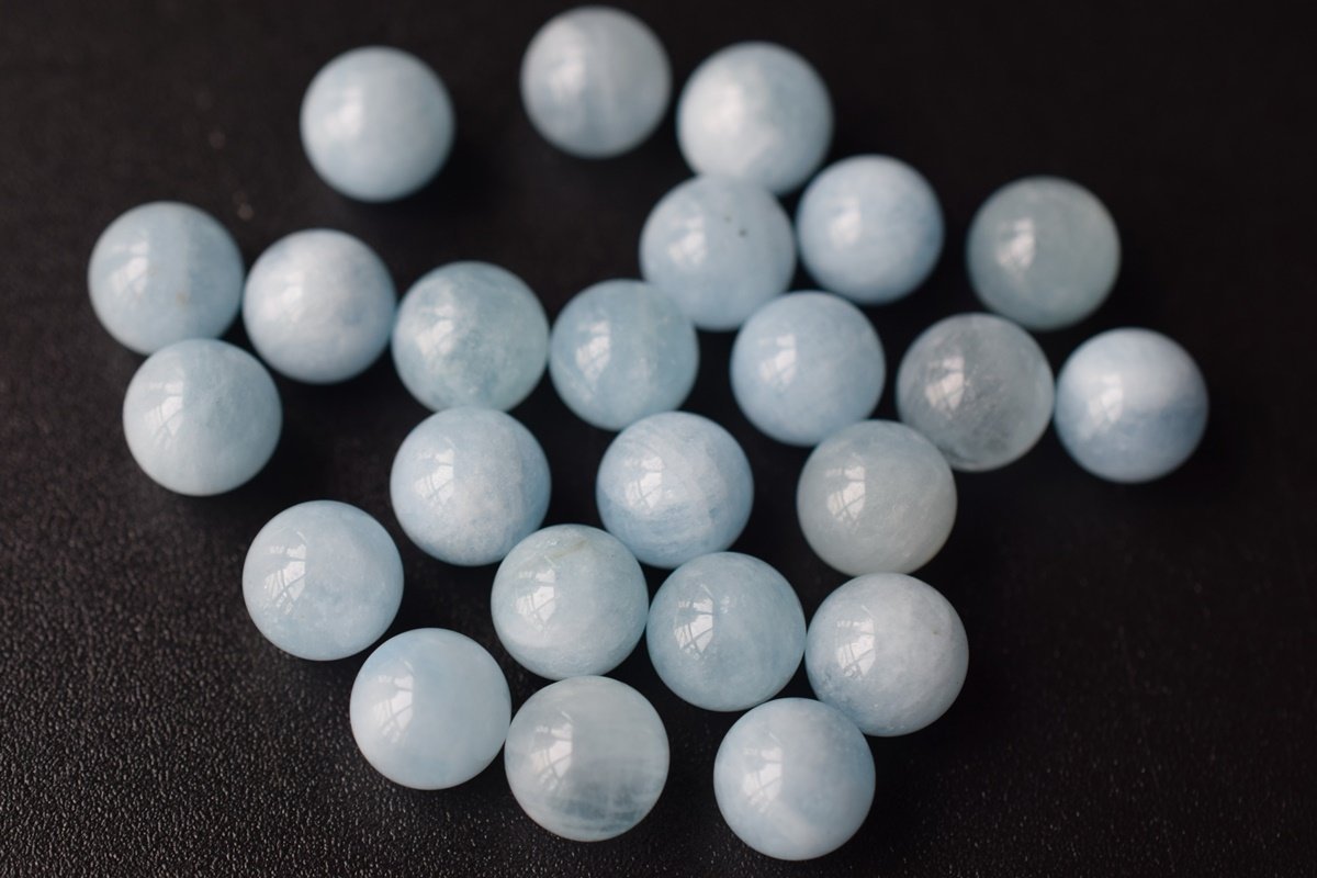 Aquamarine Beads, Natural, 8mm Round