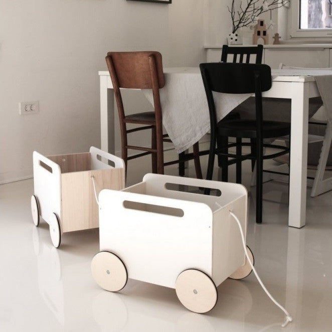 wooden toy chest on wheels