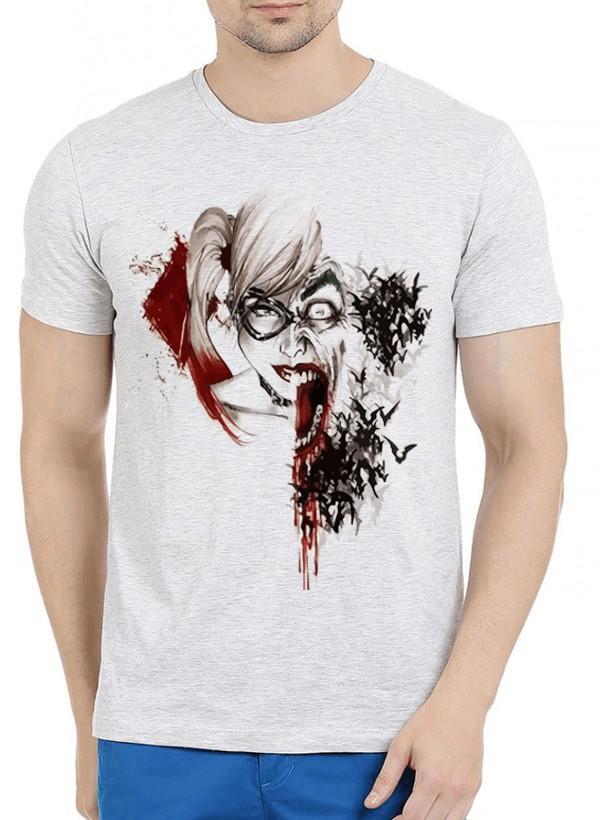 Joker Harley Split Half Sleeves Melange T Shirt