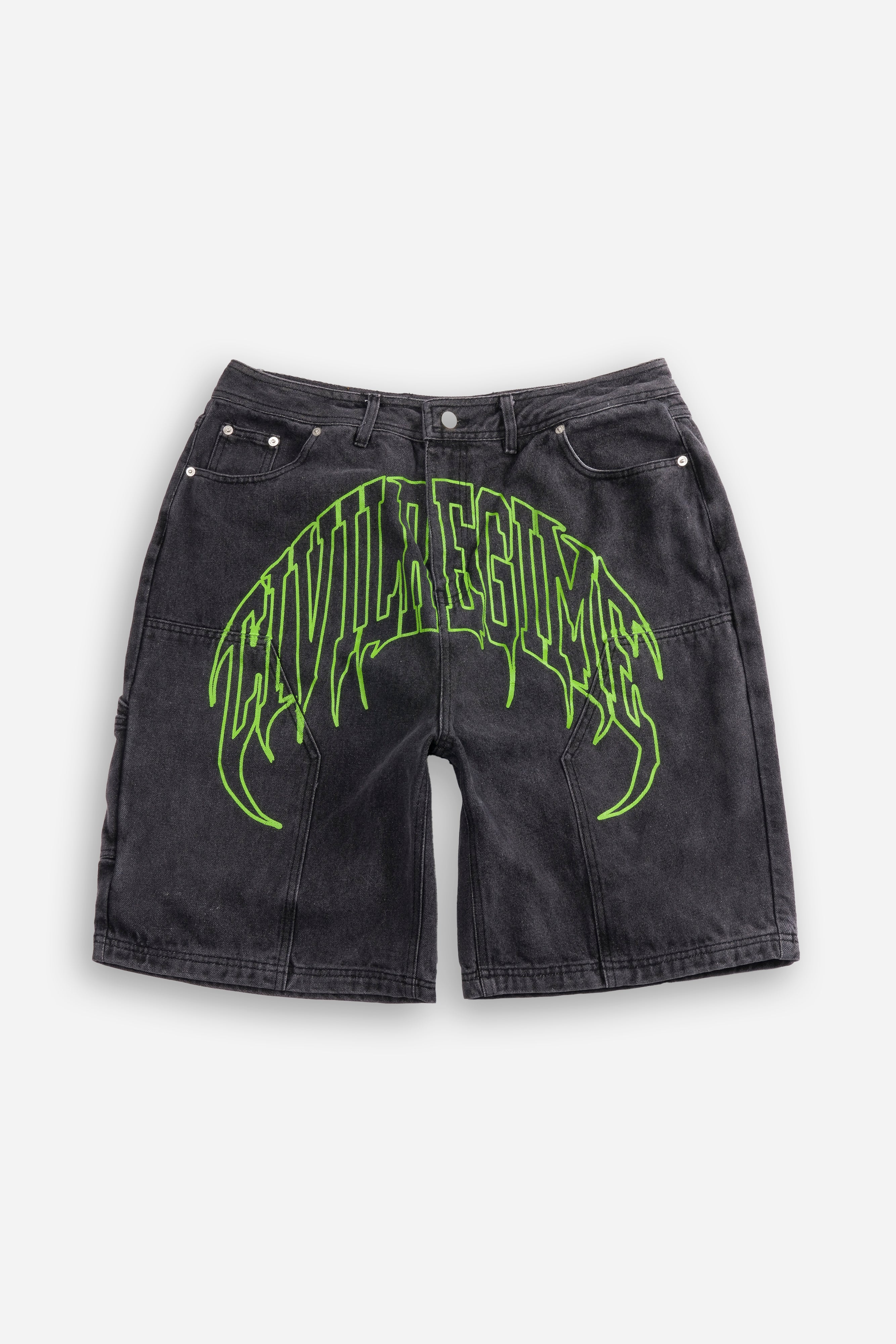 Heavy Chaos Carpenter Shorts in Vintage Black Denim