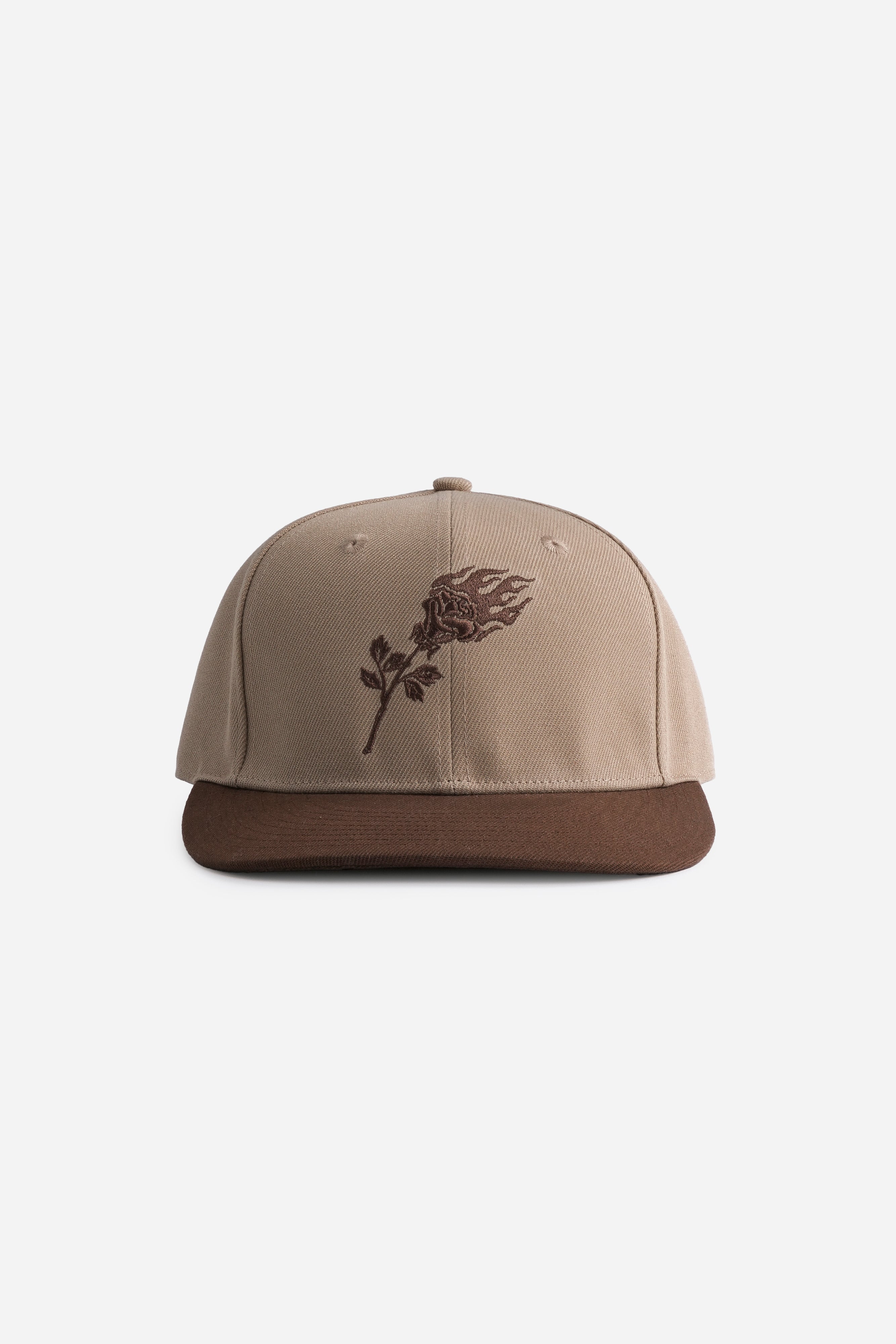 Flaming Rose Fitted Hat in Sand/Brown