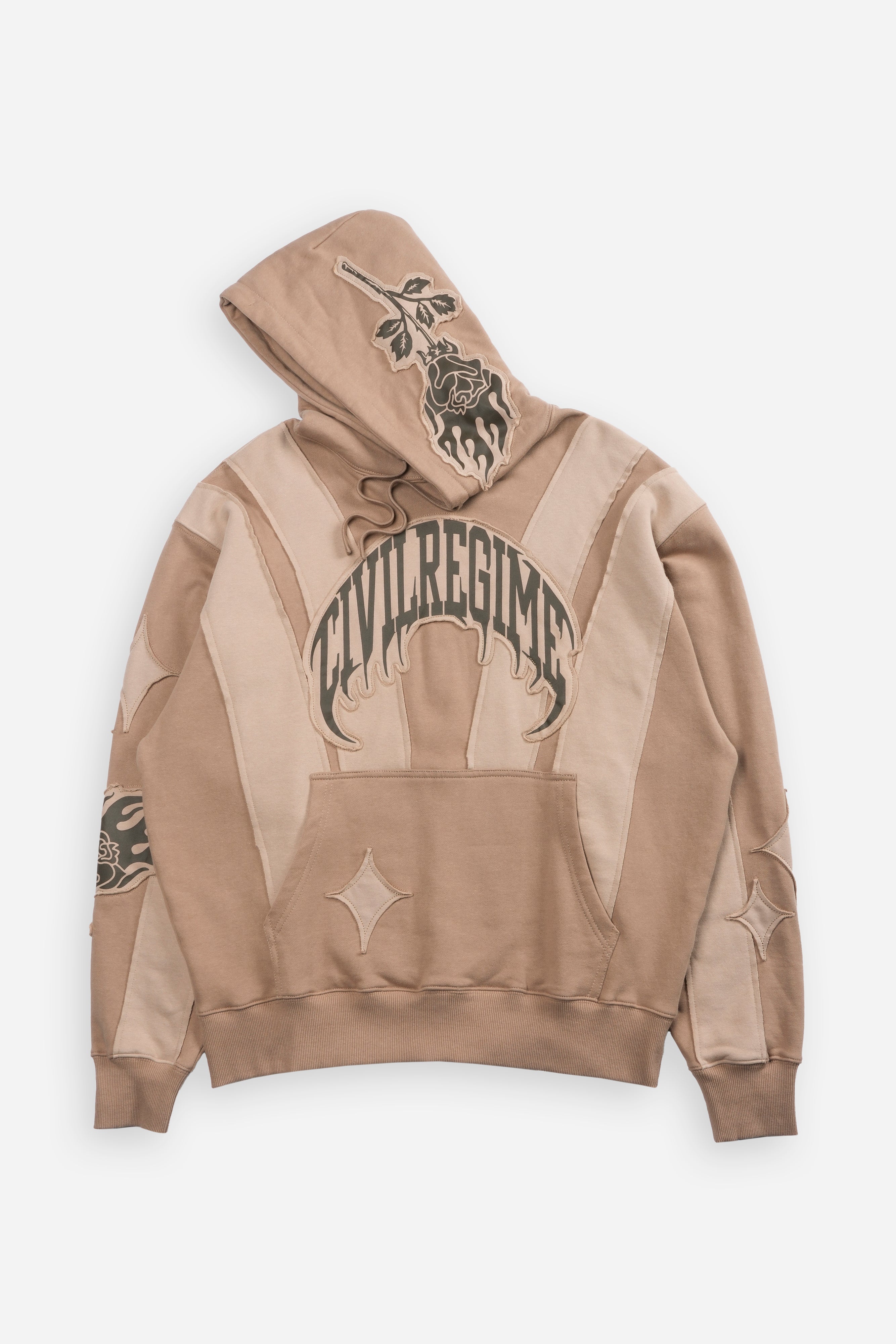 Panel Regime Hoodie in Sand