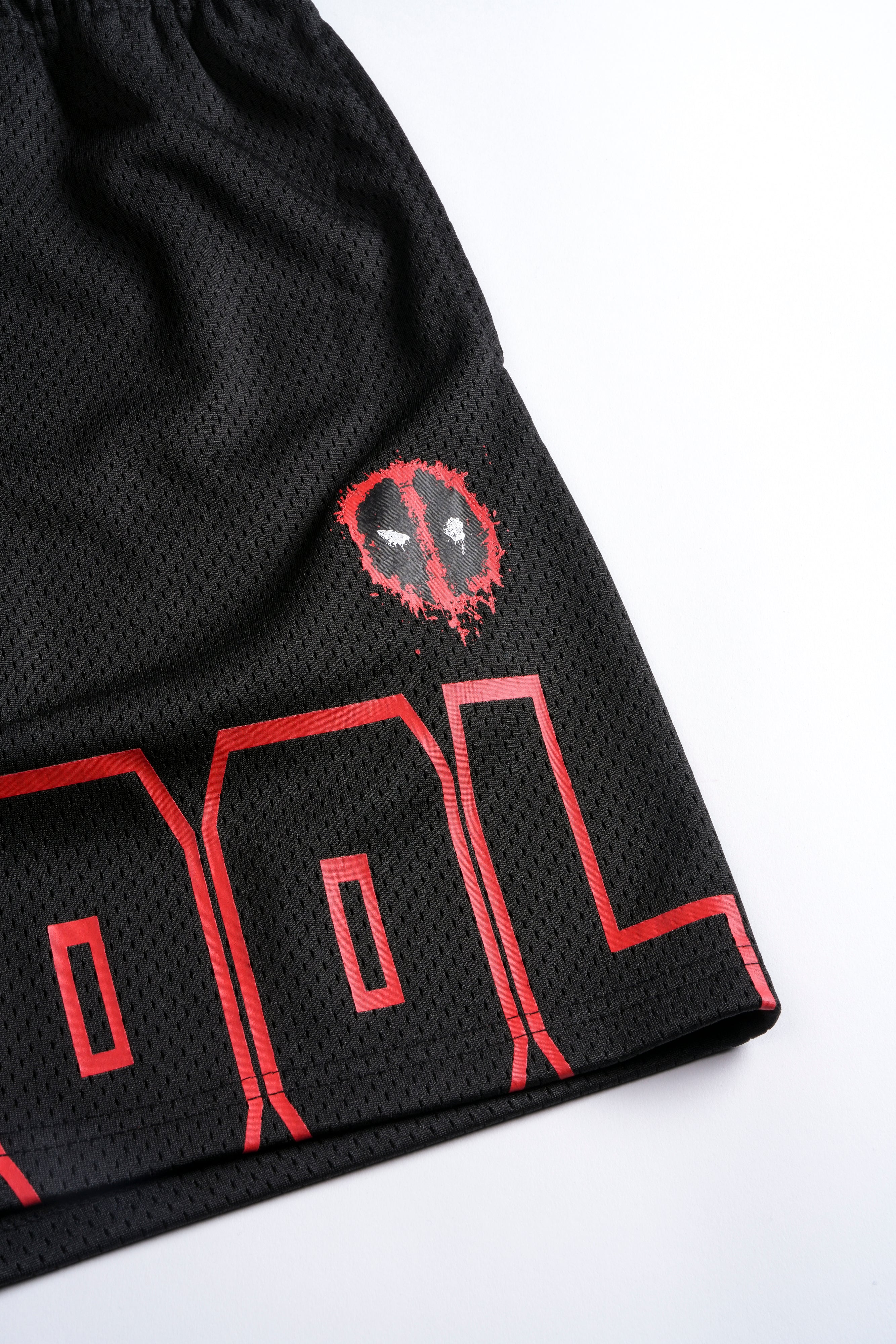 Deadpool Mesh Shorts in Black