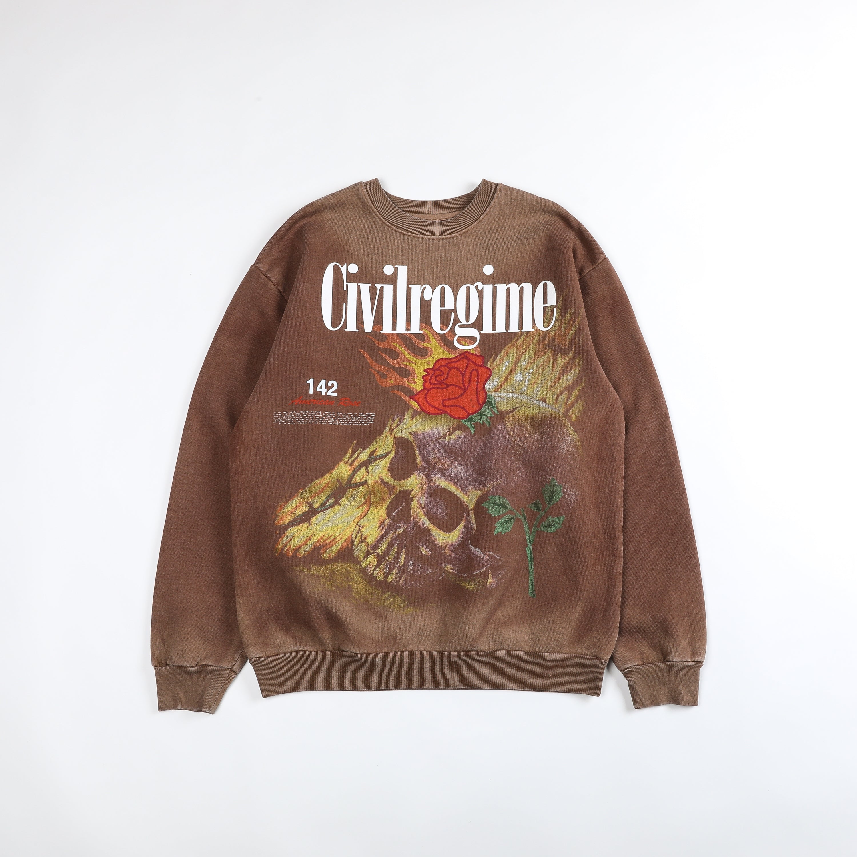 Image of (S.I.N.) Rose From The Deep All Day Crewneck in Vintage Chocolate et e 1 I I 