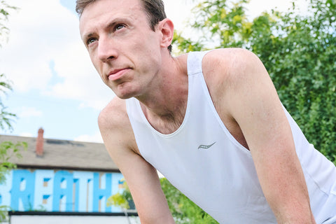 blacktoe runner staring ahead