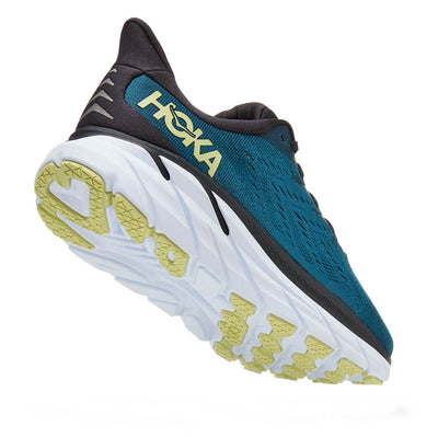 Hoka One One Men's Clifton 8 - WIDE Men's Shoes - BlackToe Running#colour_blue-coral-butterfly