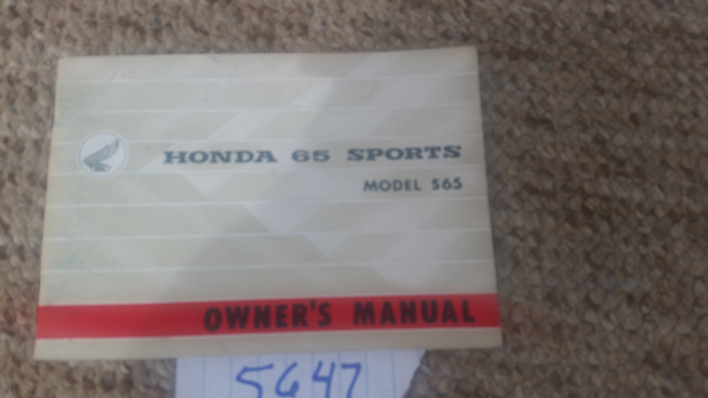 Honda Sport 65 S65 Manual NOS New sku 5647