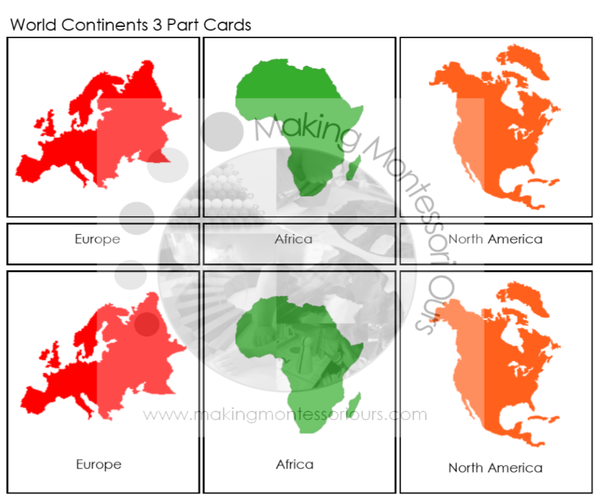 Montessori Complete World Continent Study Package PDF – Making ...