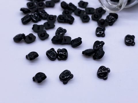B081I Black Color Coated Metal 5mm Panda Head Shank Buttons Tiny Buttons Doll Buttons Doll Sewing Craft Supplies