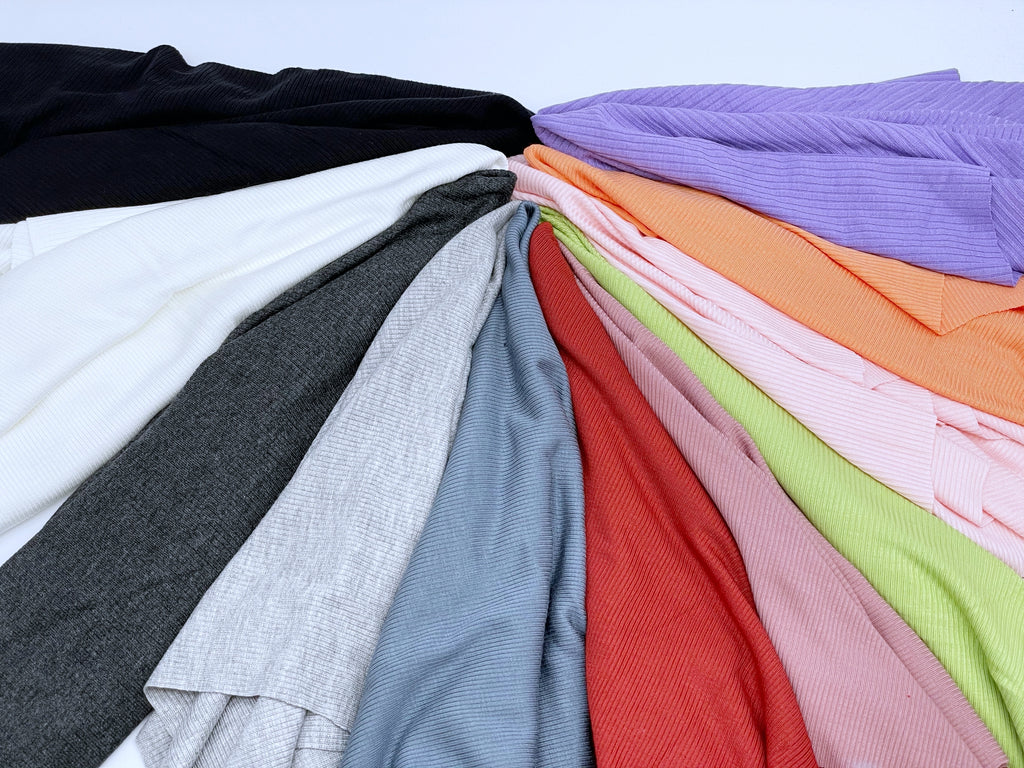 F031 Multi Colors Skinny Rib Knit Stretch Fabric 40×50cm For Doll Clot ...