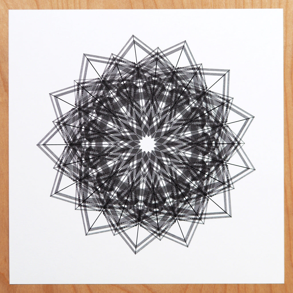 spirograph generative art created with an octahedron shape