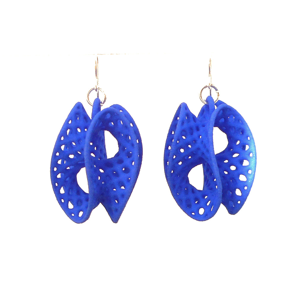 batwing earrings 3d printed nylon earrings by betty chang of tiny right brain designs