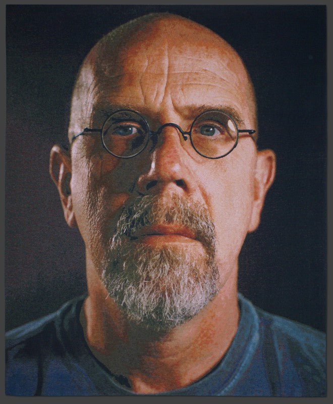 chuck close magnolia jacquard loom portrait woven tapestry