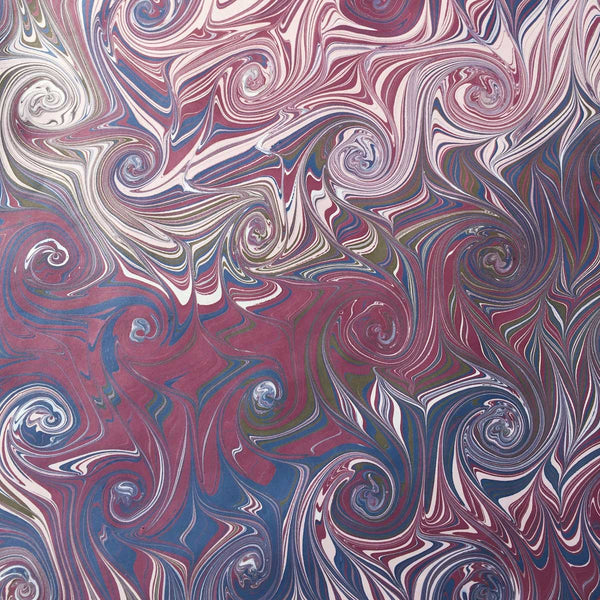 Spiral marbled paper