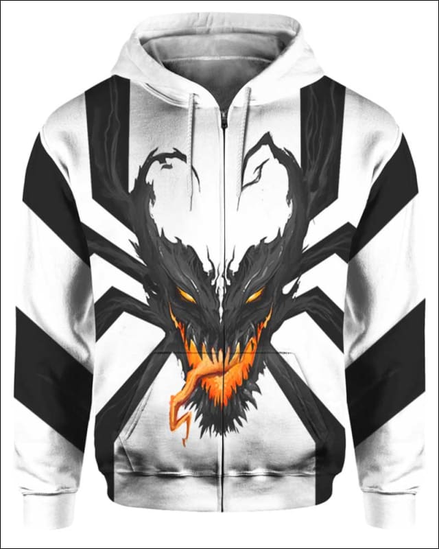 venom zip up face hoodie