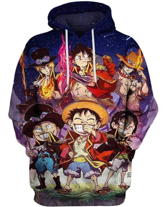 Asl Pirates Brothers One Piece Anime Monkey D Luffy Portgas D Ace Sabo 3d All Over Print T Shirt Zip Hoodie Sweater Tank Secrettees