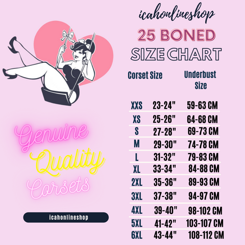 Corset Size Guidelines – Icahonlineshop