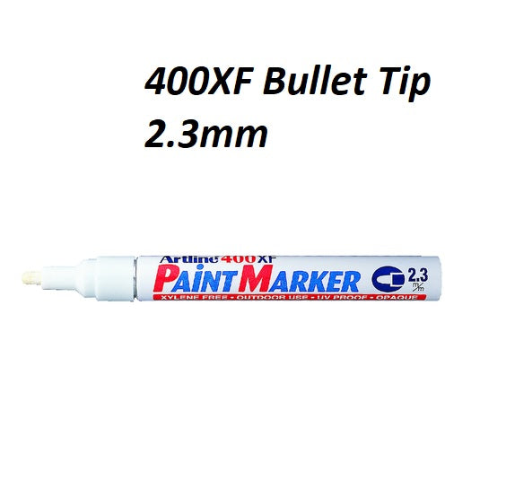 Razernij Inloggegevens hersenen ARTLINE PAINT MARKER 400XF Bullet Tip 2.3mm - 1 DOZEN WHITE - JCRAFTSTATION