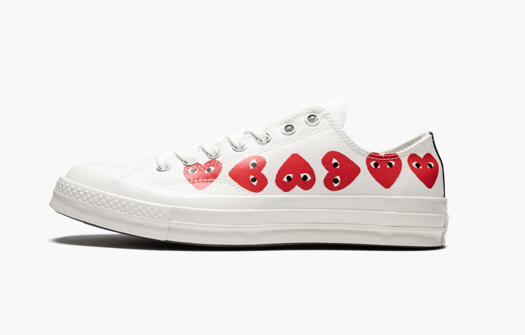 cdg converse low multiple hearts