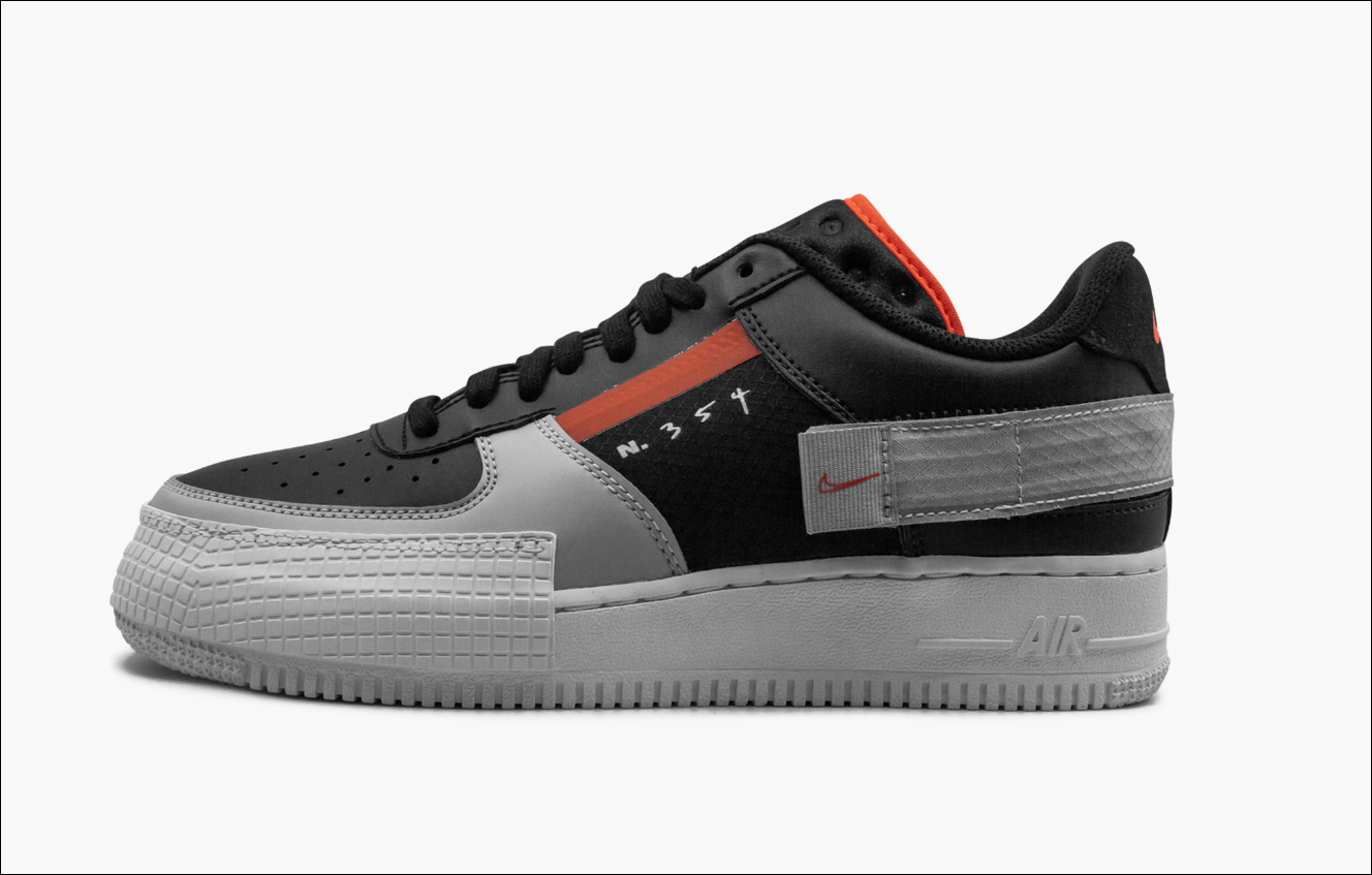 nike air force 1 type black hyper crimson