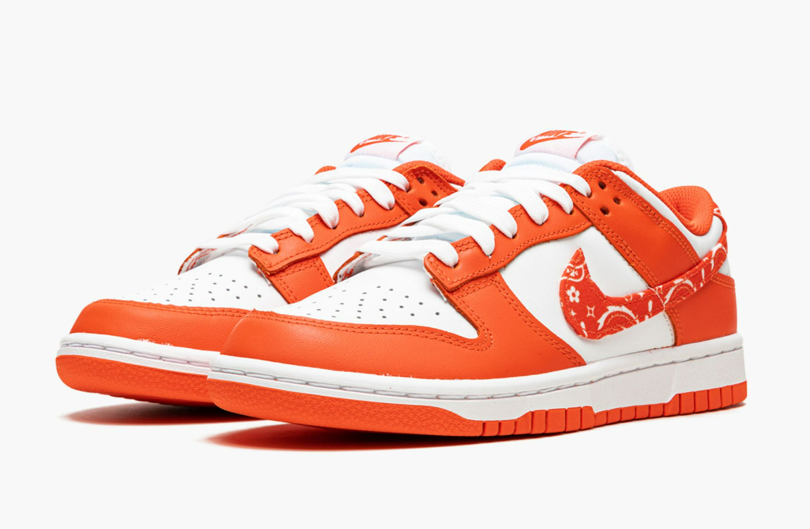 nike dunk low paisley orange