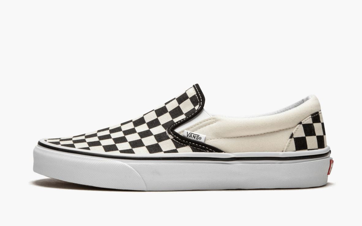 Vans Classic Slip On Checkerboard White Black Men's