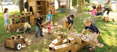 Jeux de blocs de bois en plein air zone d'apprentissage en classe pour les enfants inspirer les jeux communautaires