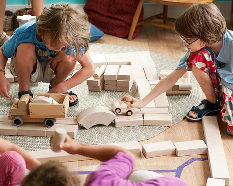 Blocs d'unité Utiliser la communauté Playthings Louise Kool Reggio inspiré du bois naturel