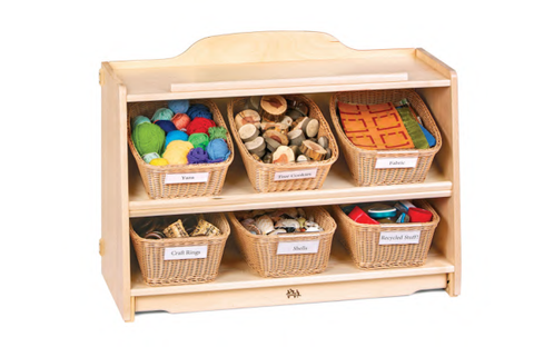 craft creative arts storage shelf for process art area in childcare or early years classroom 