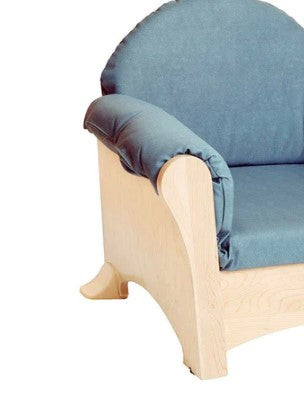 Detail of toddler preschool size armchair by Community playthings for Canadian child care or daycare centres