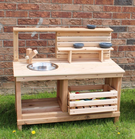 Cedar outdoor classroom furniture for daycare child care by louise kool 