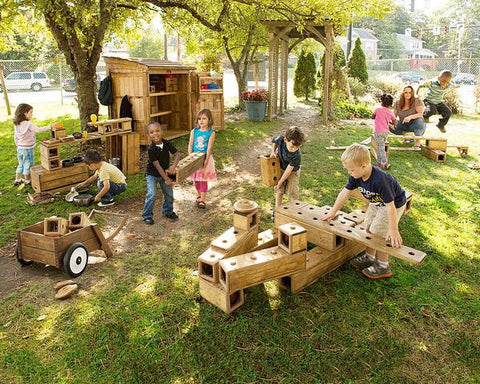 Outlast Wood Wood Blocks Jouez à l'apprentissage de la salle de classe de la petite enfance Regio Inspiré Playthings