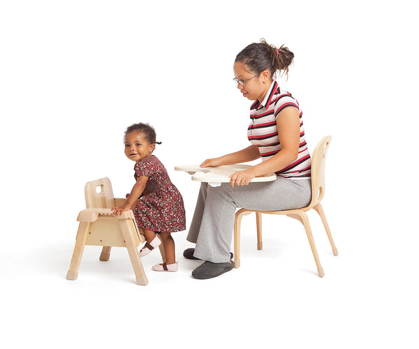 teacher low chair and child mealtime chair for child care, preschool and kindergarten classrooms