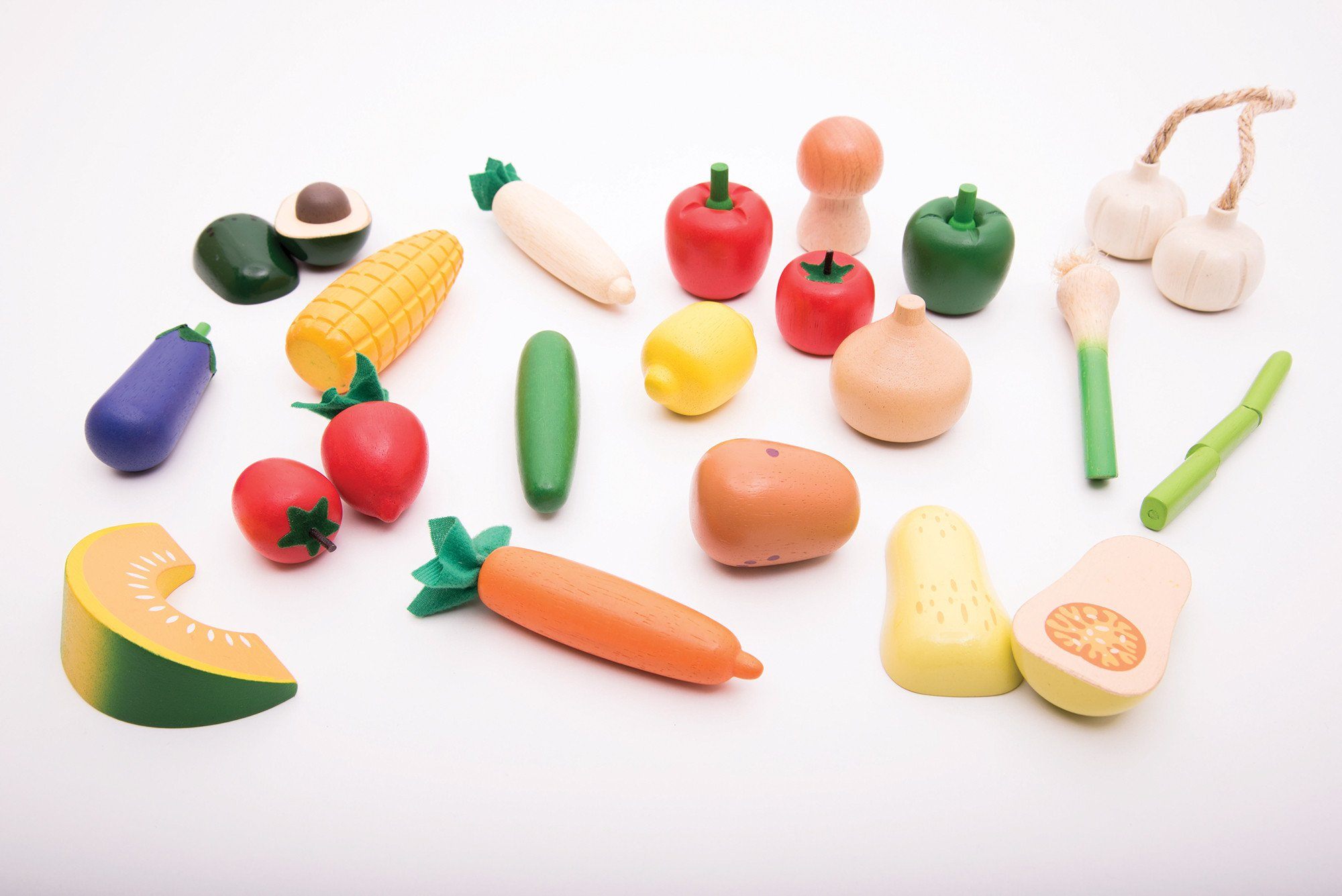 wooden fruit and vegetables