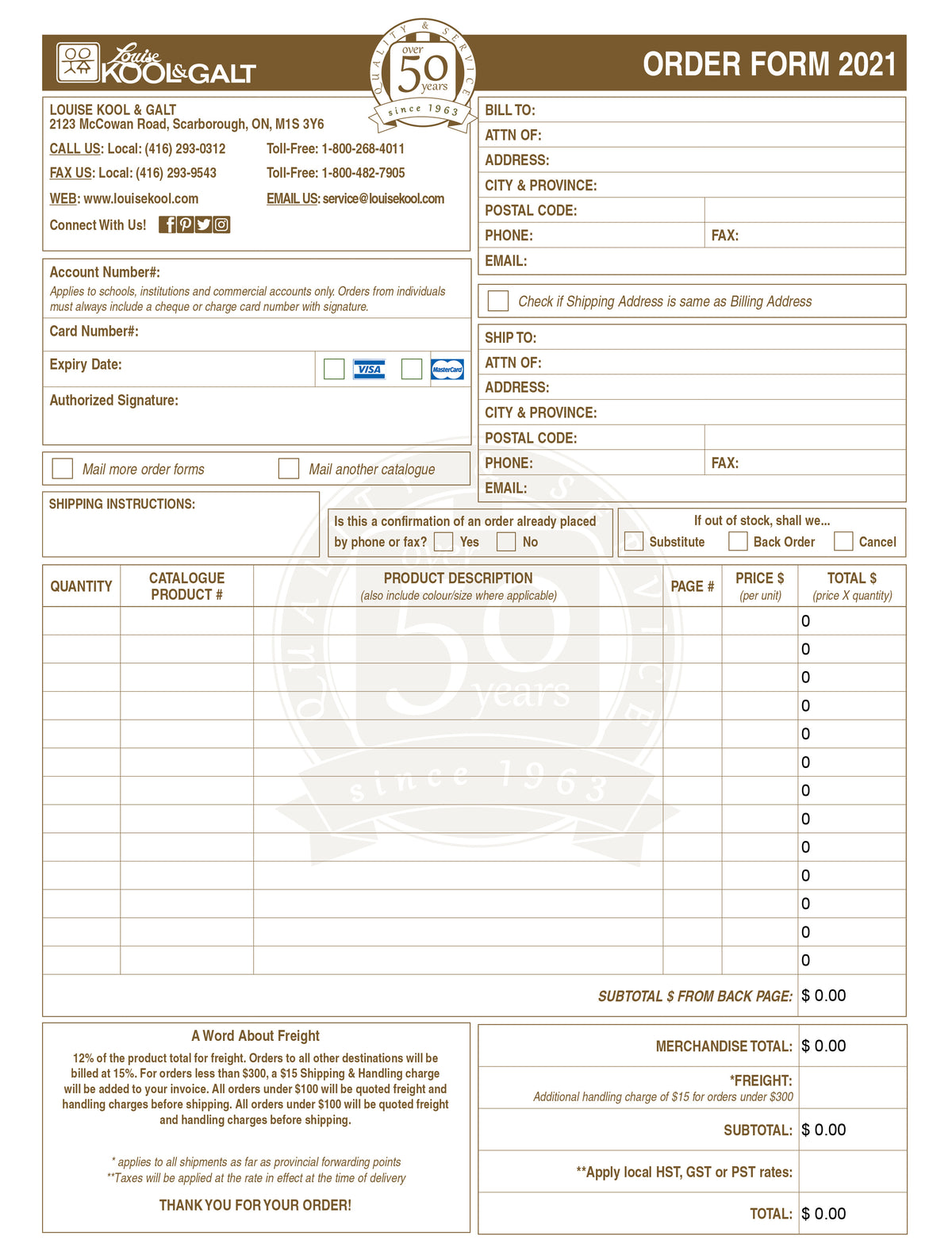 Interactive Order Form