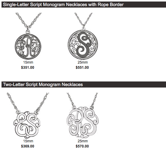 Monogram Jewelry