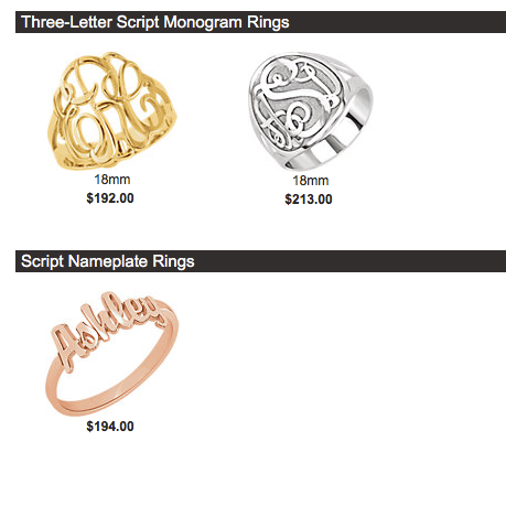 Monogram Rings